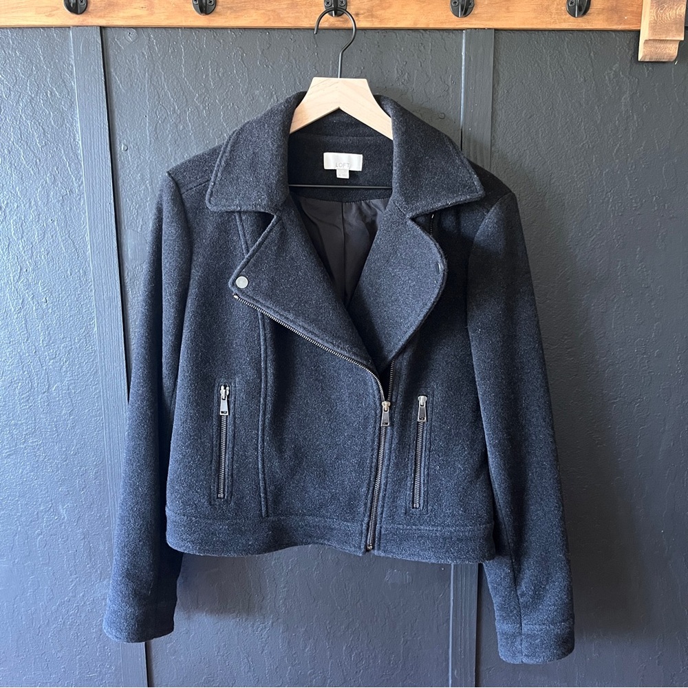 LOFT Wool Blend Moto Jacket